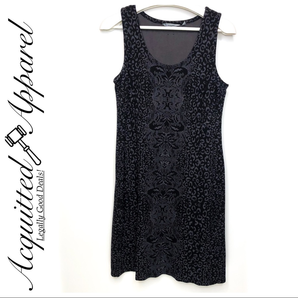 Athleta Leopard Print Gray Athleisure Dress Tall